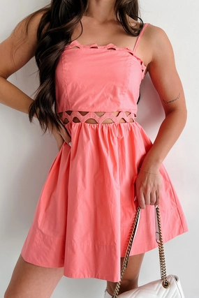 Fall Style In My Memories Cut-Out Mini Dress (Pink)