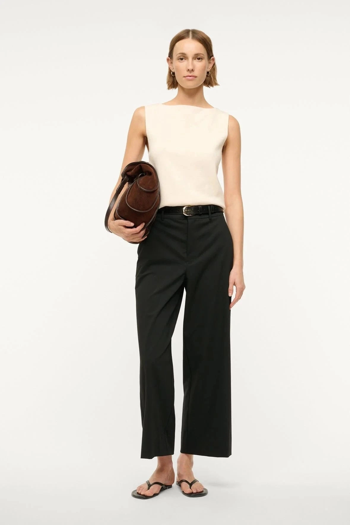 Prince Cropped Pant Black Minimal Cut Tear Resistant Design