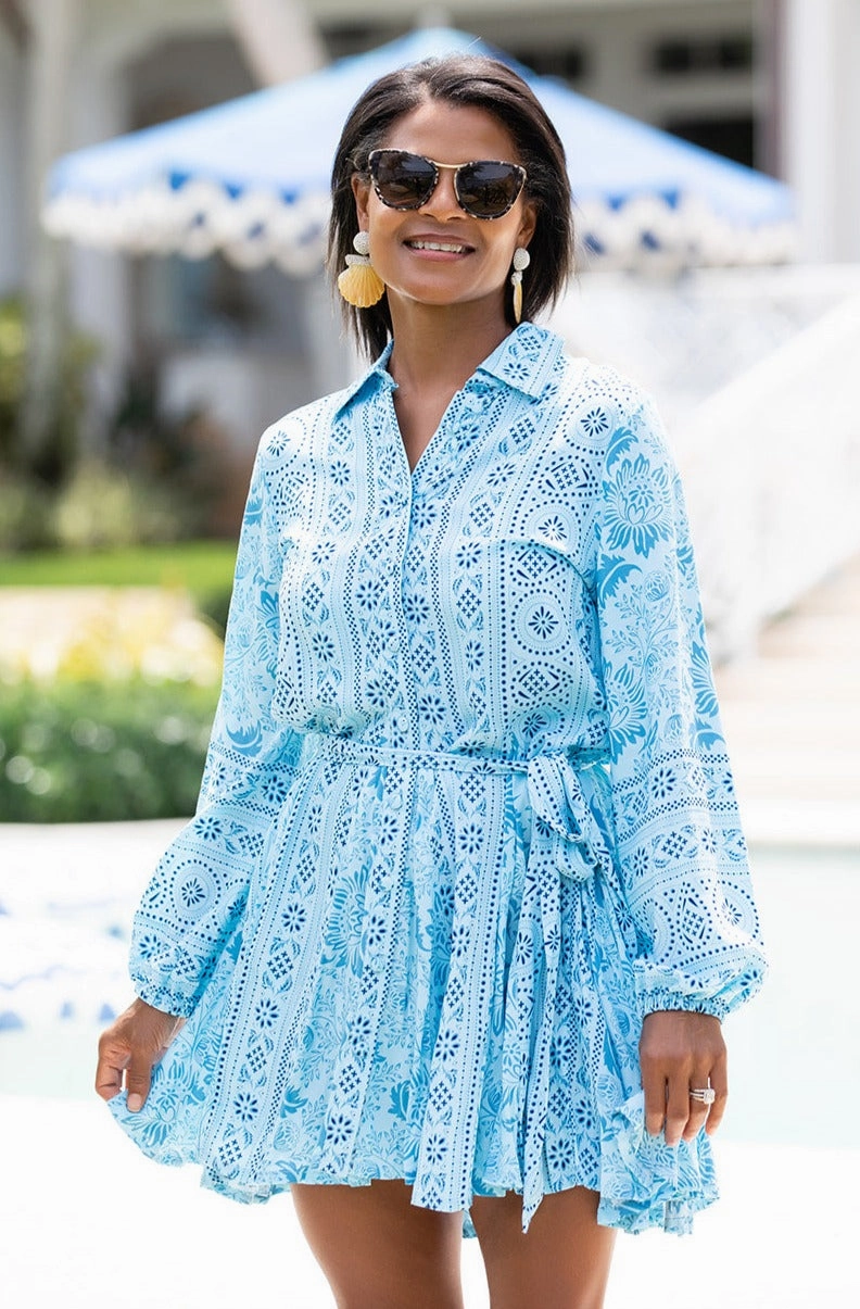 Minimal Detail Alexandra Dress / Turquoise