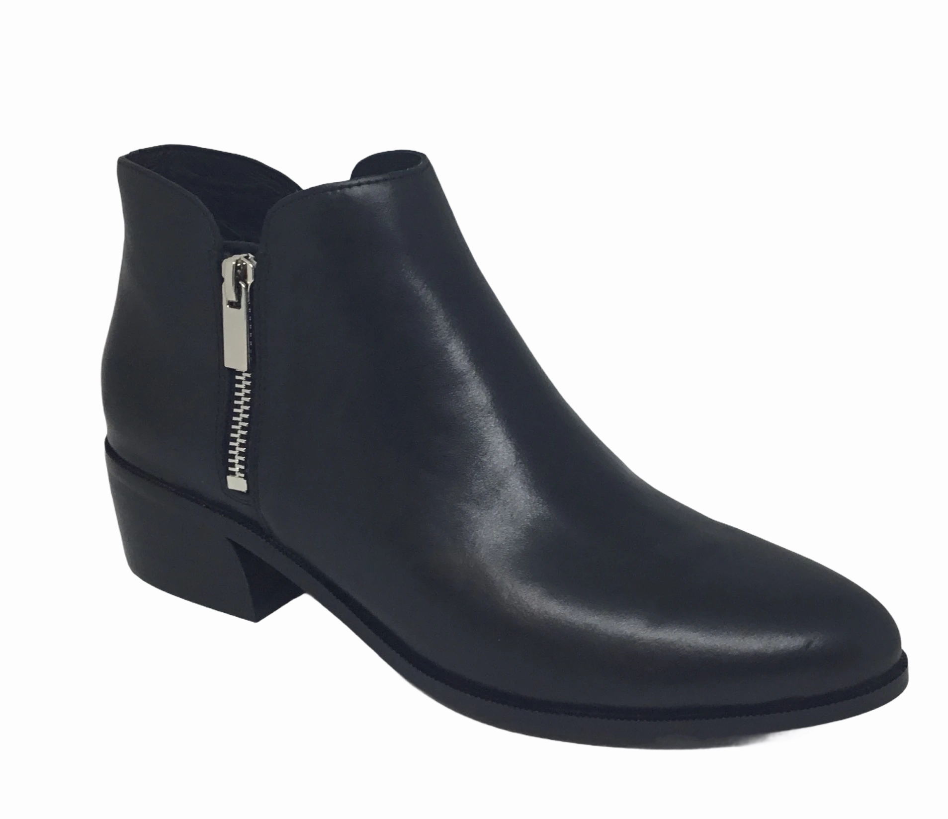 Django & Juliette Choppie Black Leather Black Heel Boot All-Weather Design.