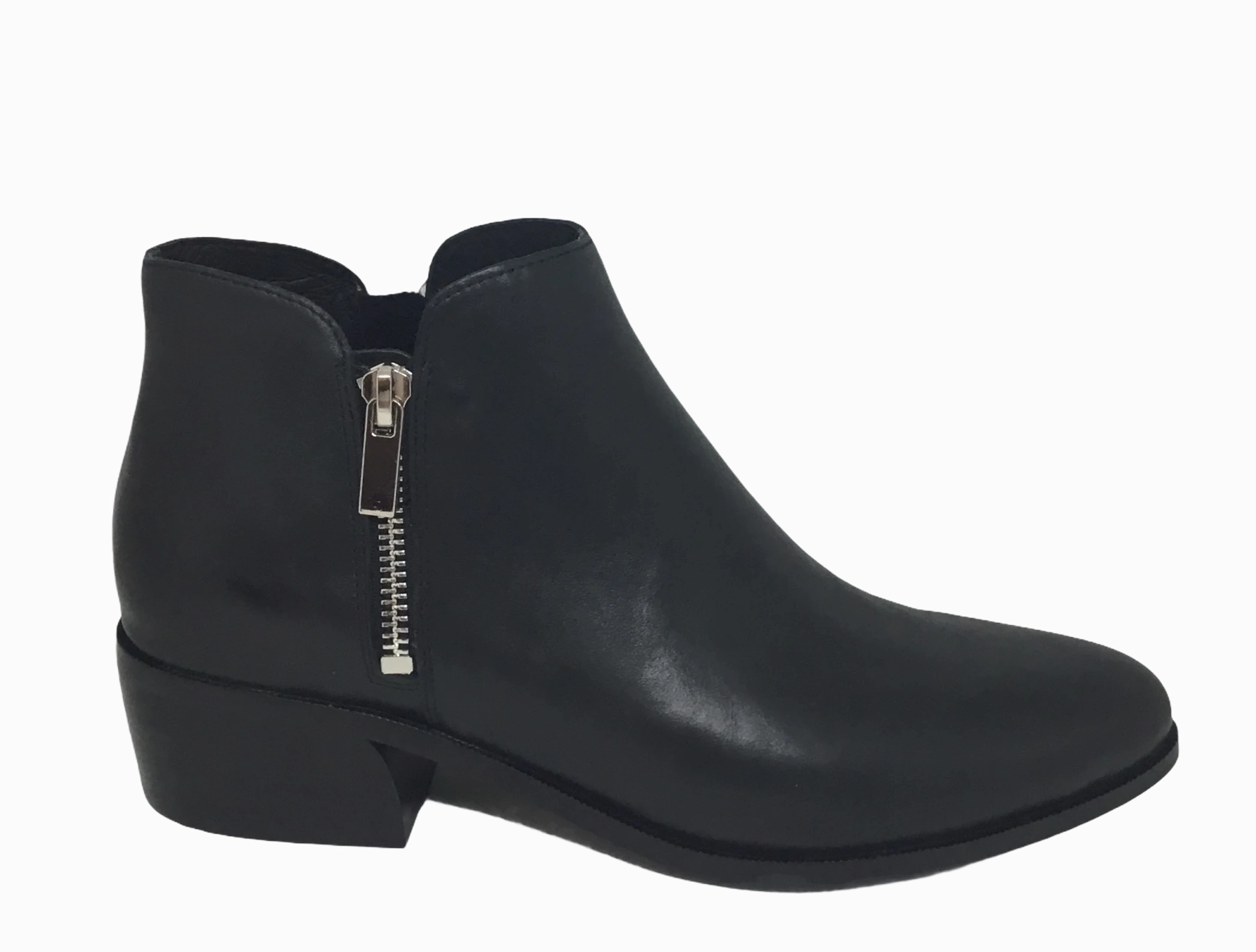 Django & Juliette Choppie Black Leather Black Heel Boot Neutral Style