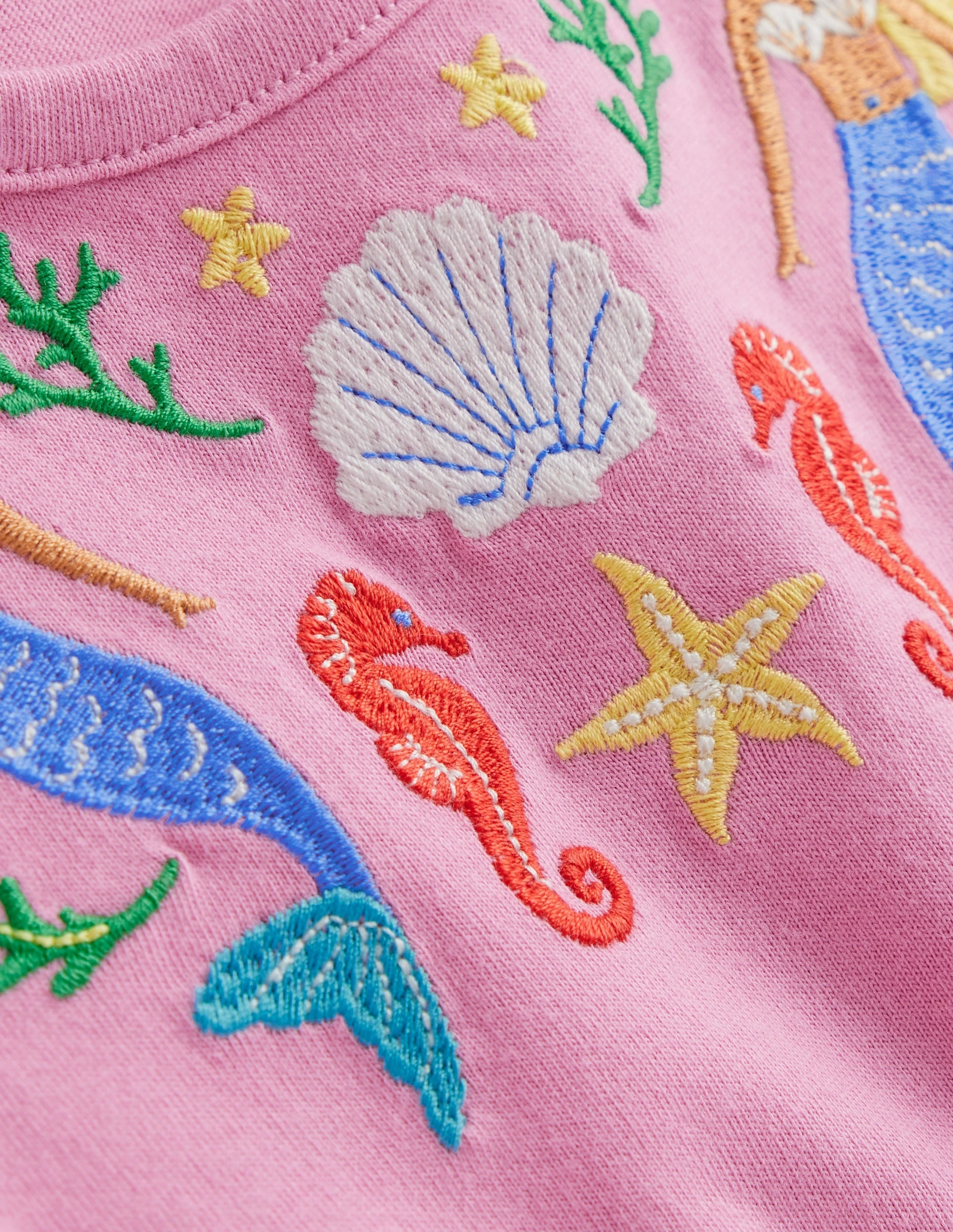 StaticResistantFabric Sustainable Waterproofing Frill Sleeve Tunic Set-Cosmos Pink Mermaids