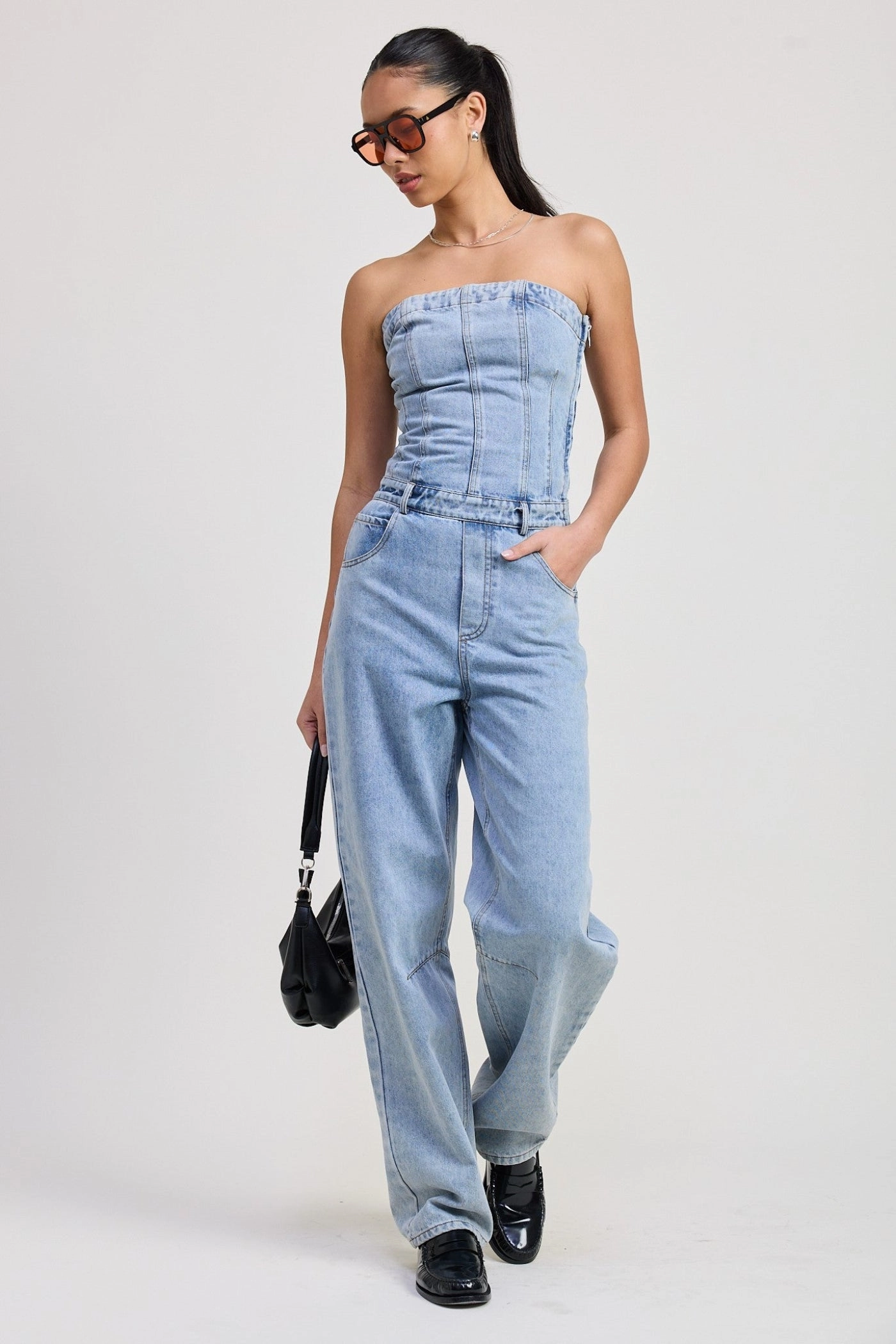 Indoor Holiday SOPHIA STRAPLESS DENIM JUMPSUIT
