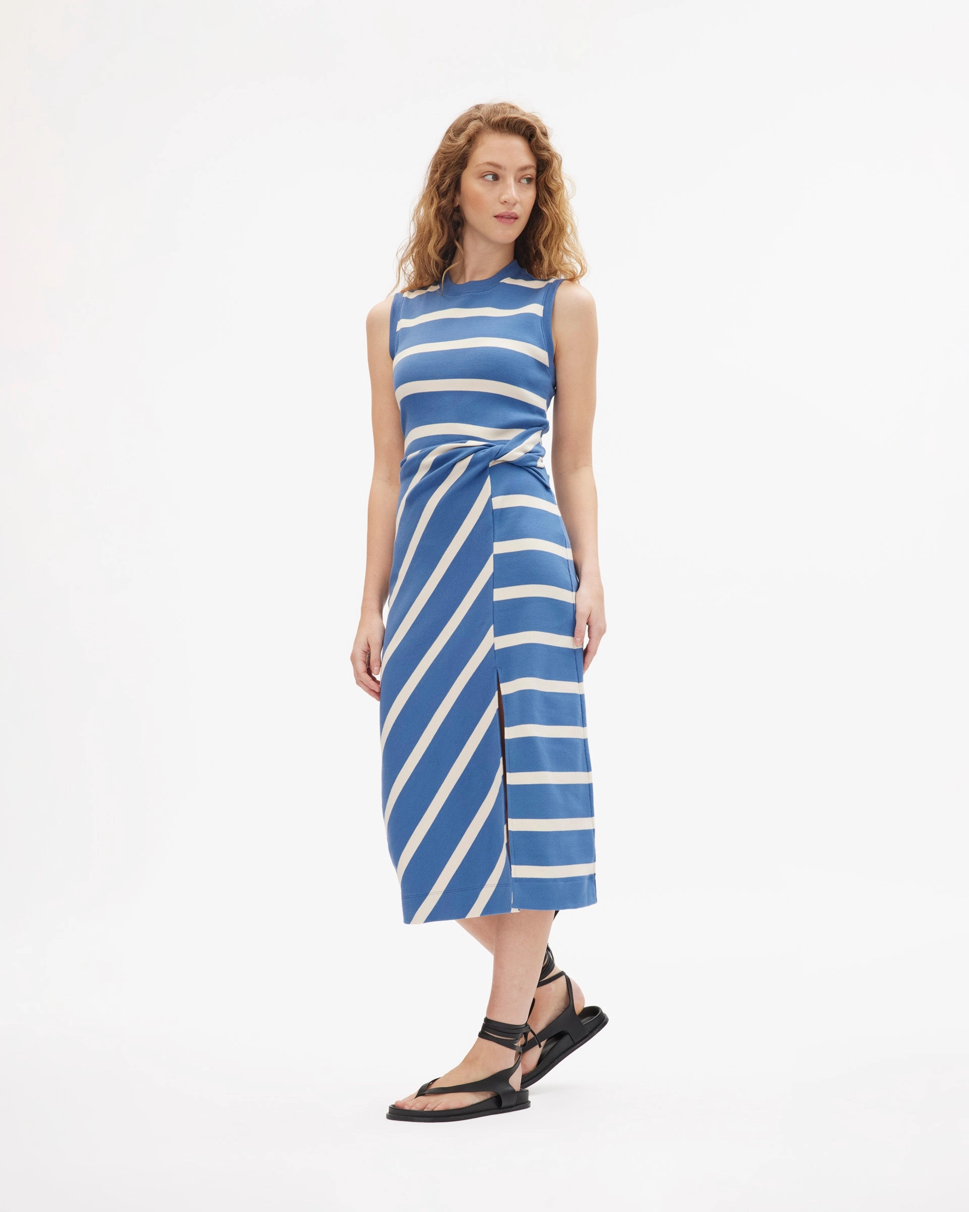 Sleeveless Striped Cody Dress Modern Texture