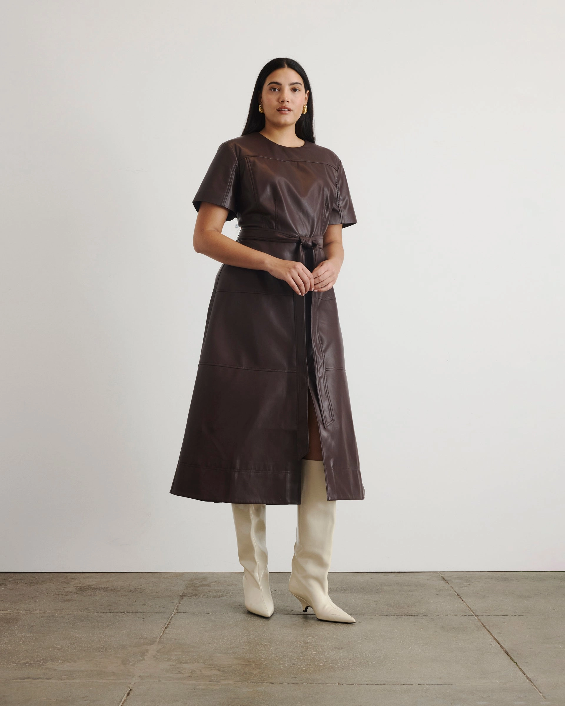 Trendy Silhouette Earth Colors Ella Dress