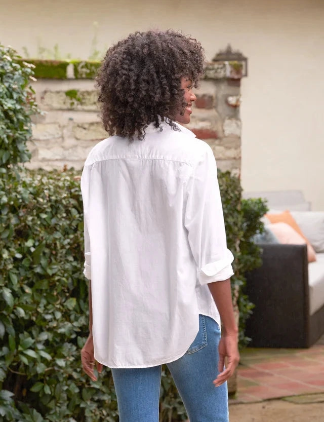 Everyday Comfort Eileen Relaxed Featherweight Button-Up Shirt White