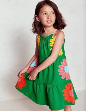 Mood Edge Lounge Vibes Enola Hotchpotch Jersey Dress-Rich Emerald Flowers