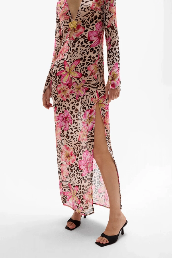 Pure Stitch Sleek Vibe Hotline Orchid Maxi Dress Safaria