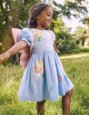 Madeline Woven Dress-Floral Patchwork Applique Trendy Wearable Subtle Fit