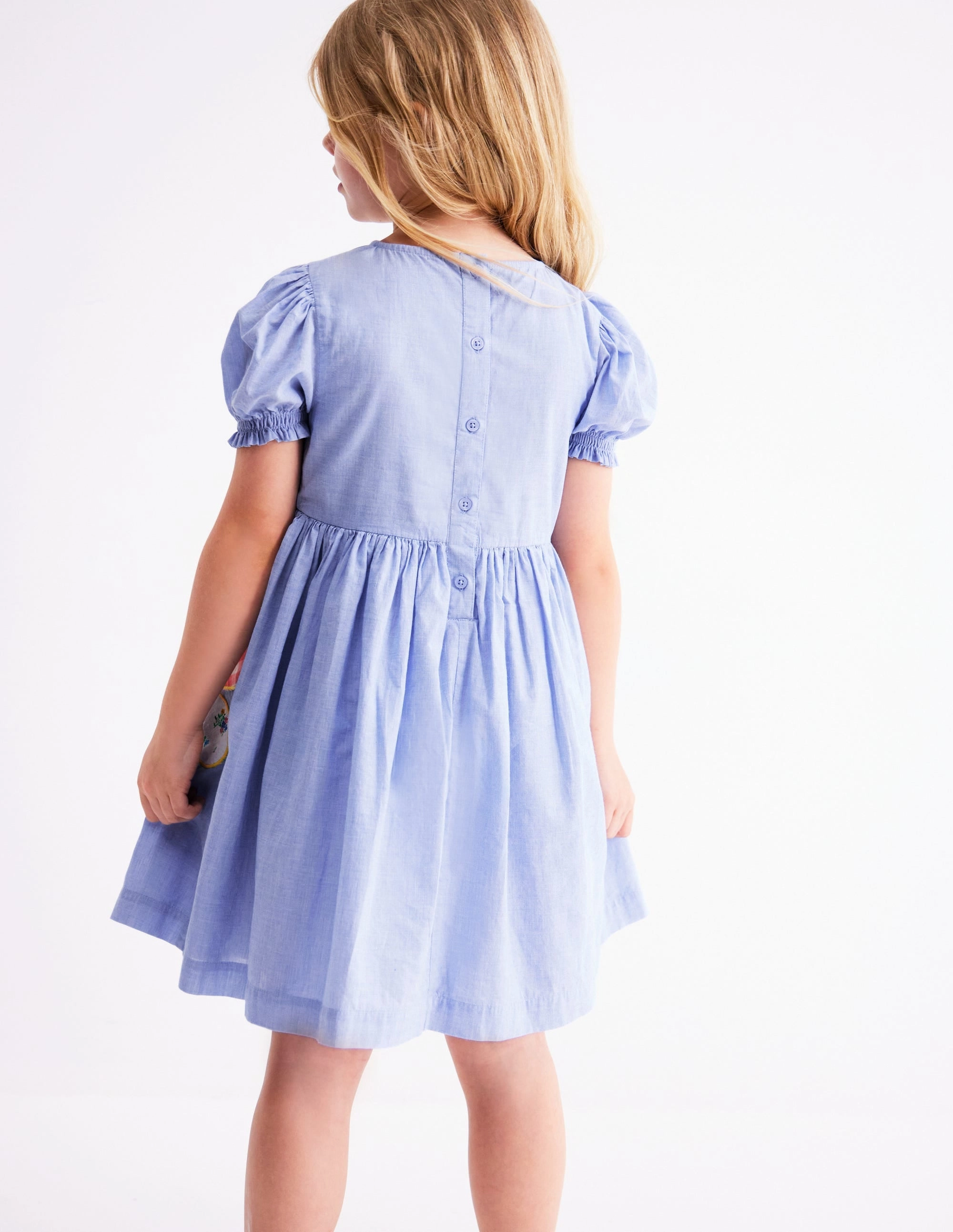 Flexible Design Madeline Woven Dress-Floral Patchwork Applique