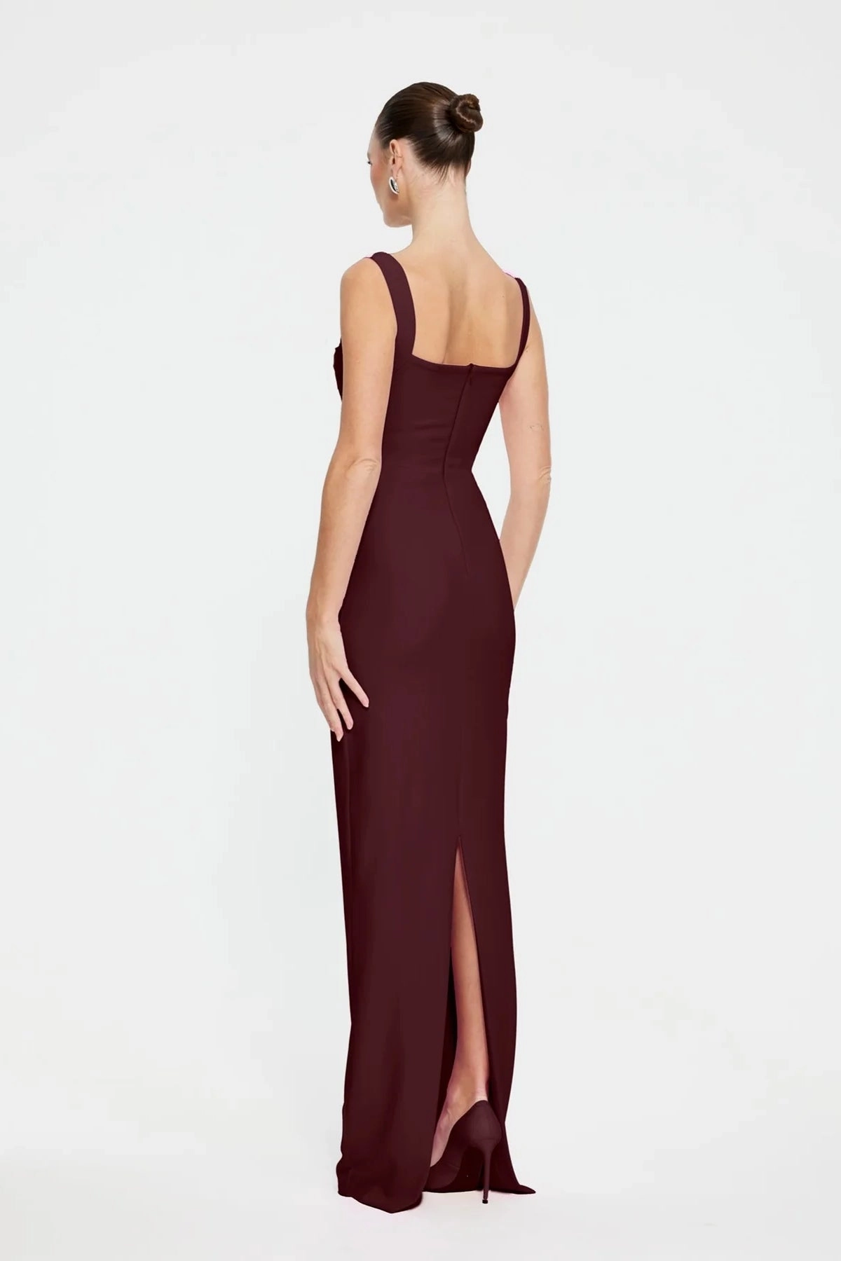 ruffle trim Delicate Mood Marbella Gown Wine