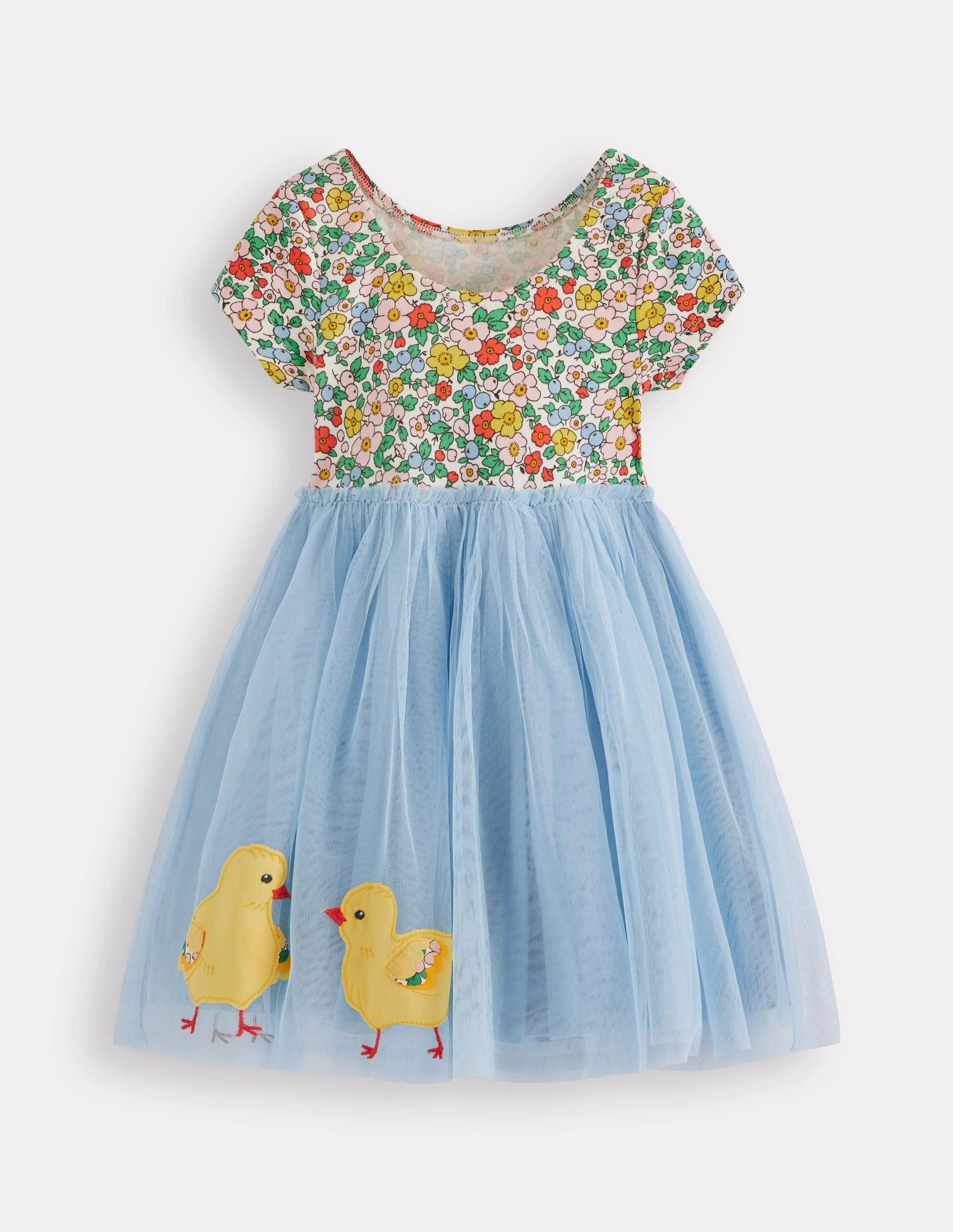 Ami Applique Tulle Dress-Pale Blue Chicks Refined fit Office Mood