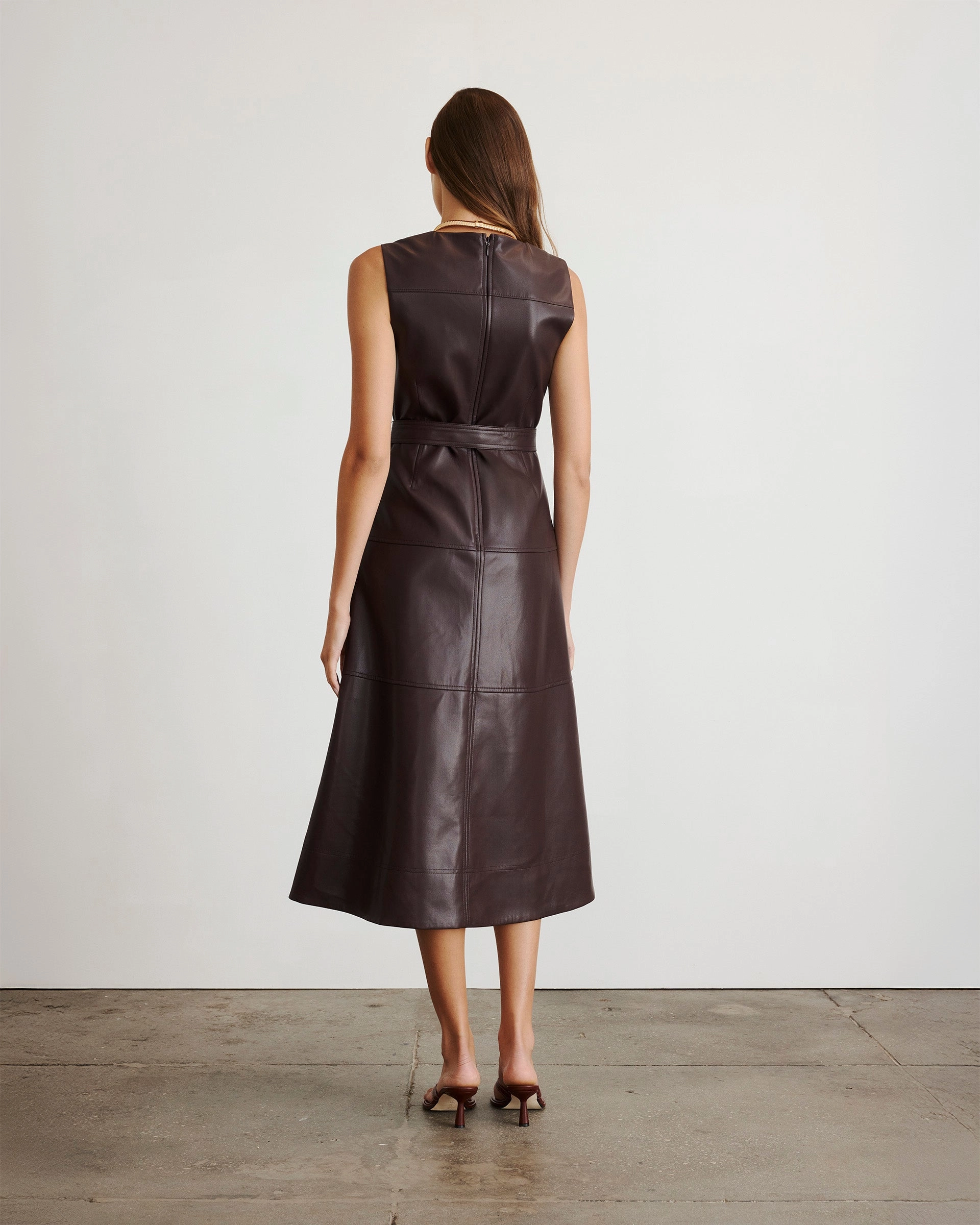 Fringe-Detail Collar Accent Reinella Dress