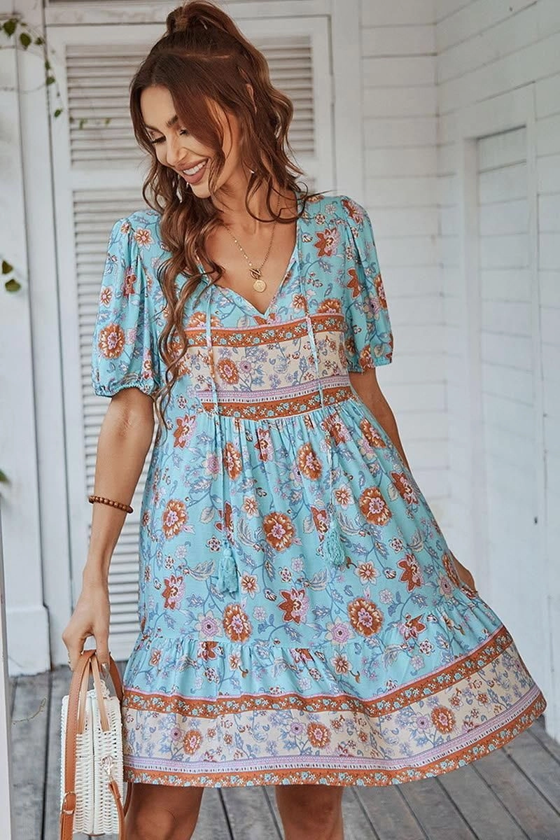 Korean Trend SUMMER PRINT SMALL FRESH HOLIDAY DRESS