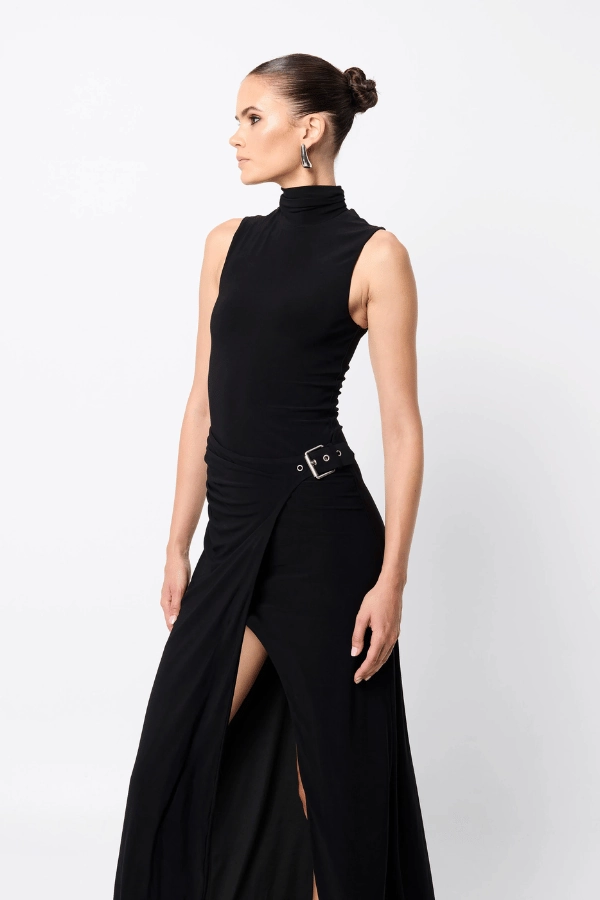 Rebellion Maxi Dress Black Resort Outfit