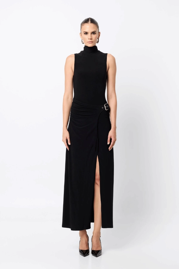 Rebellion Maxi Dress Black Effortless Look Night Mood