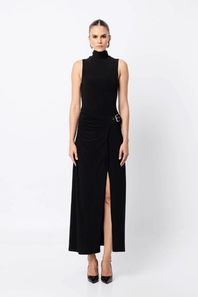 Rebellion Maxi Dress Black Effortless Look Night Mood
