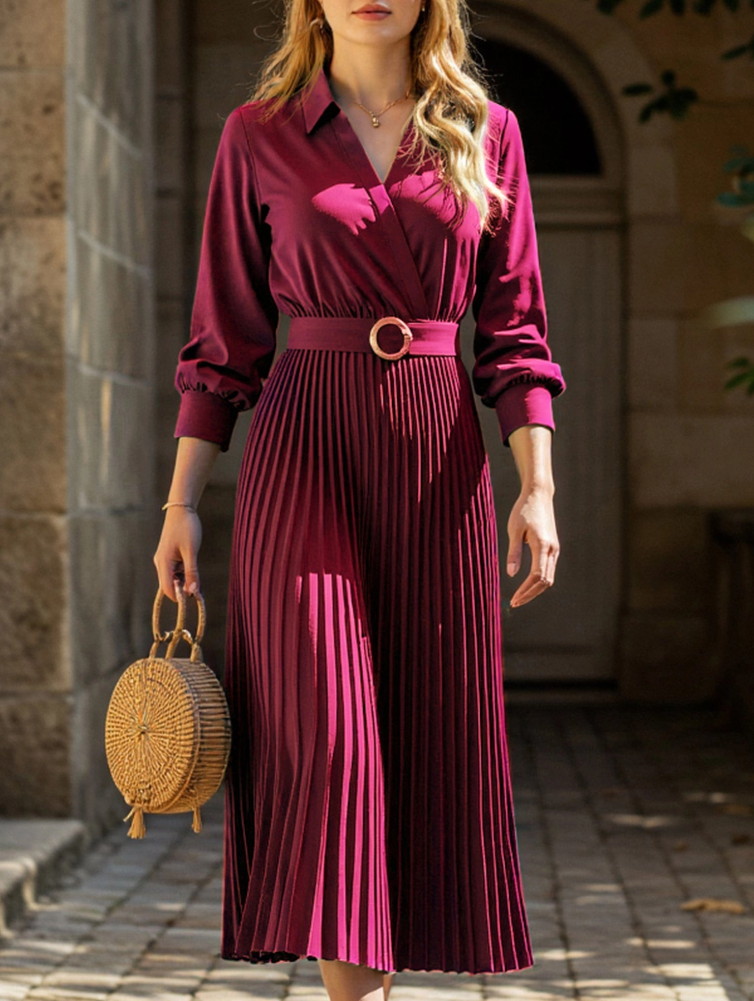 High-end plain color dress Oversized-Fit