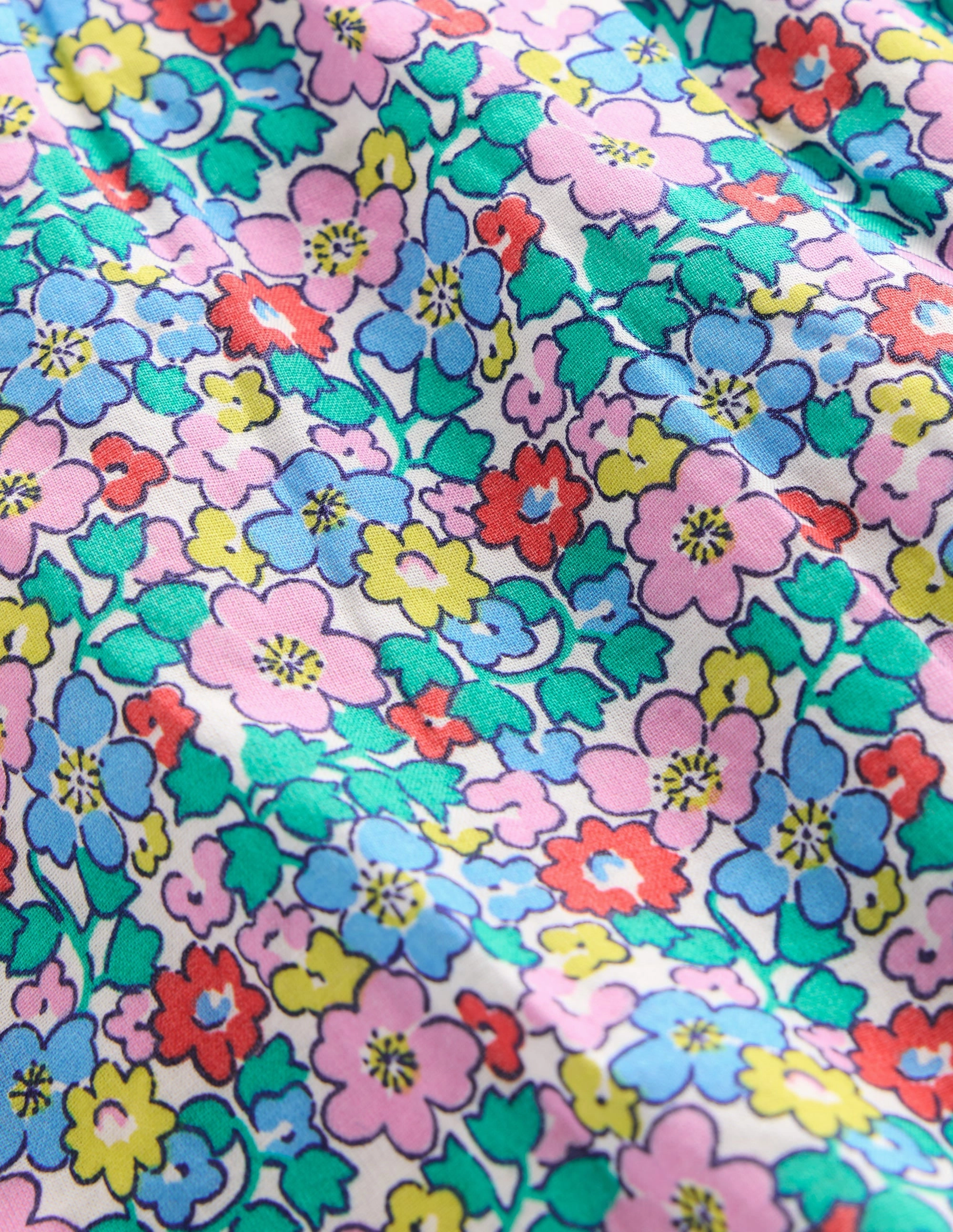 Outdoor Club Picnic Slim Ruffle Sleeve Romper-Multi Flowerbed