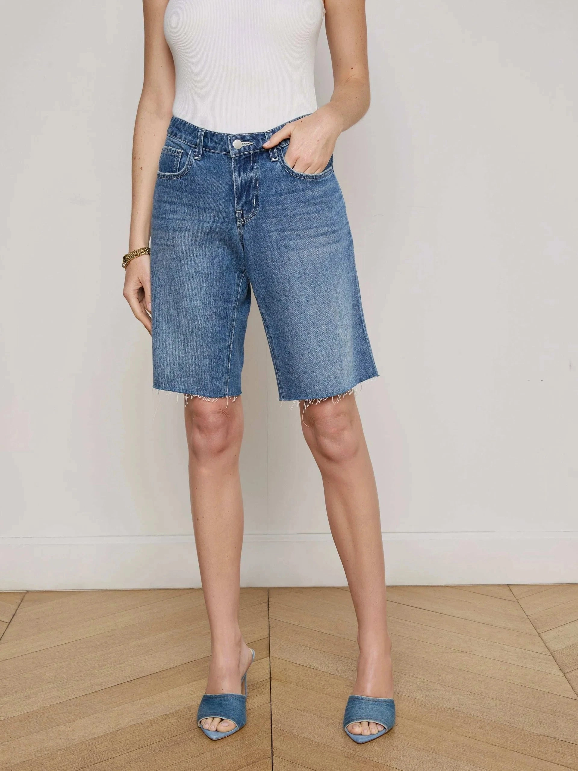 Elise Denim Bermuda Short Woodrow Performance Look Slim Layer