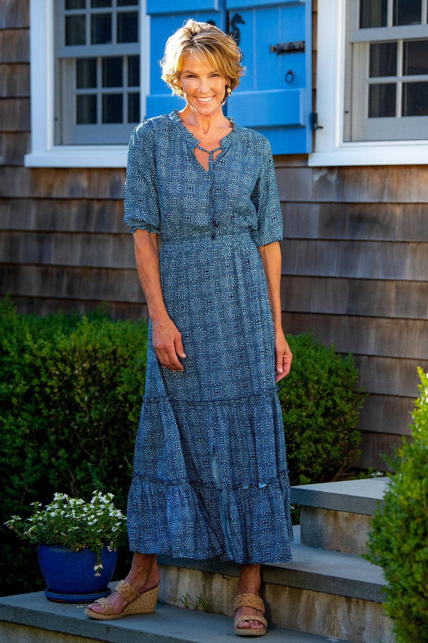 Cool Form Eliza Dress / Deep Indigo Medallion