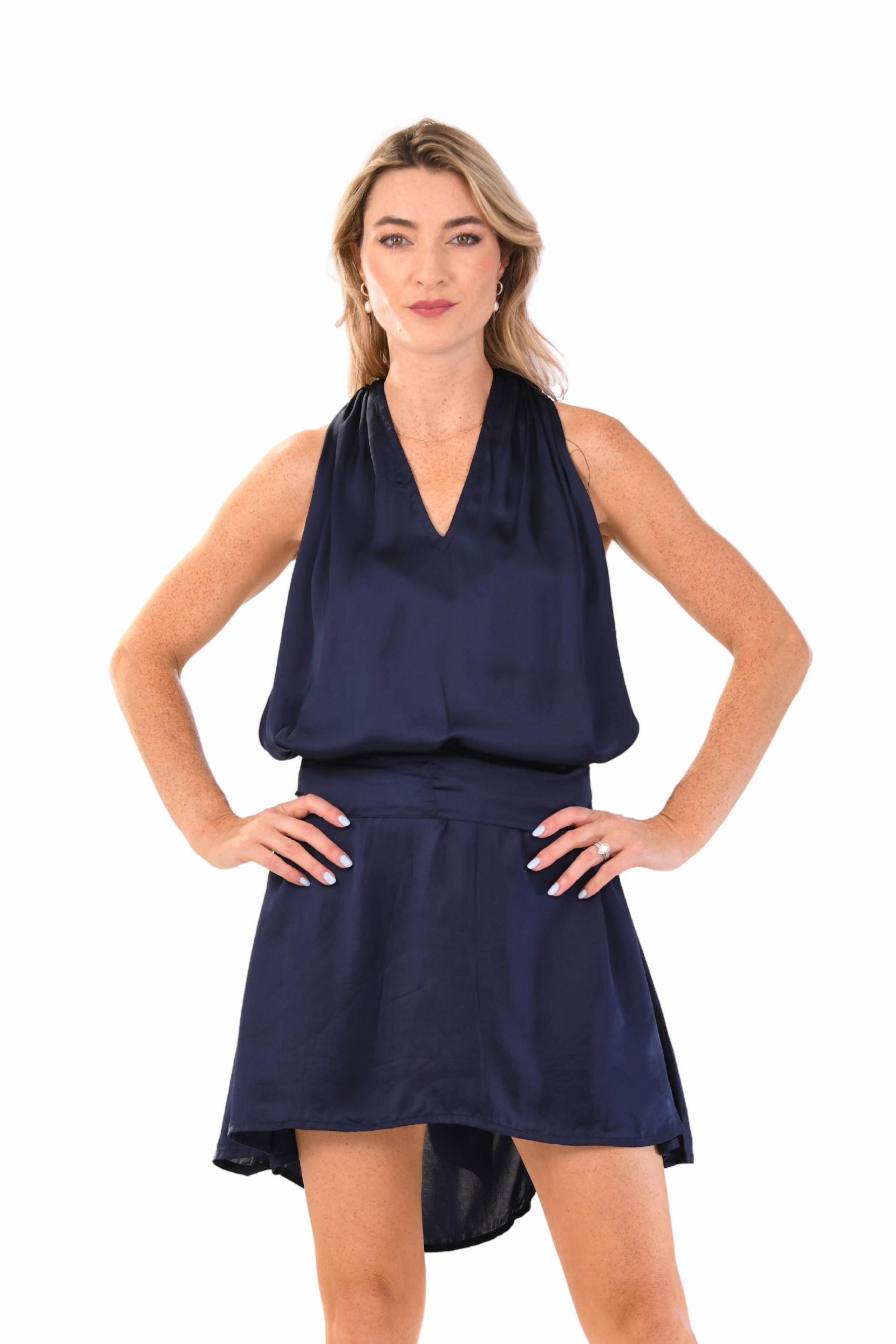 Peace View Elizabeth Dress Short / Sapphire
