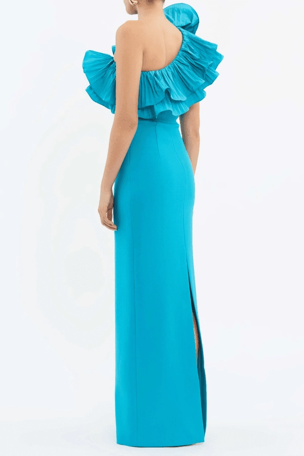Ella Gown Blue ConvertibleNeckline