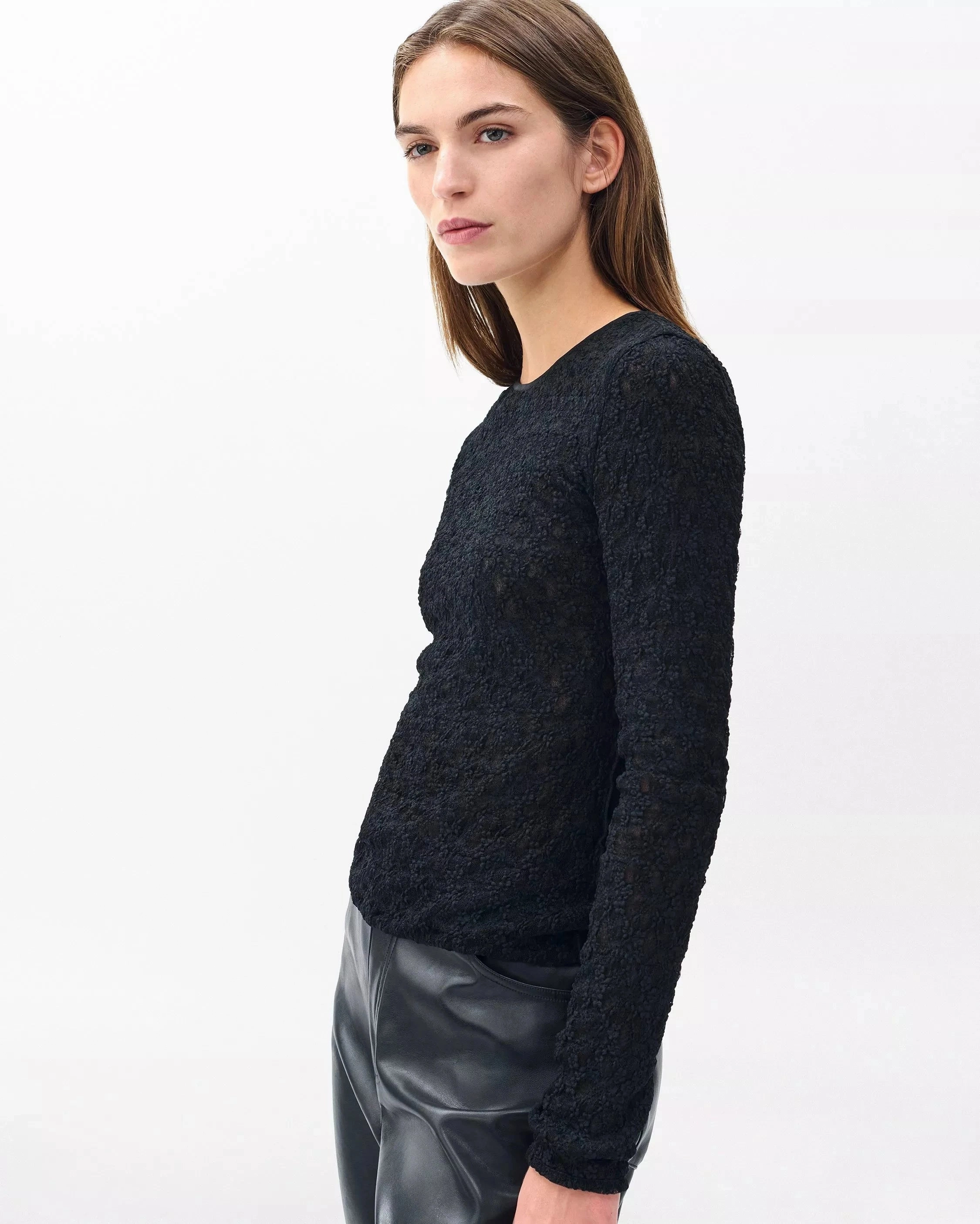 Cold Weather Ellie Lace Tee Black