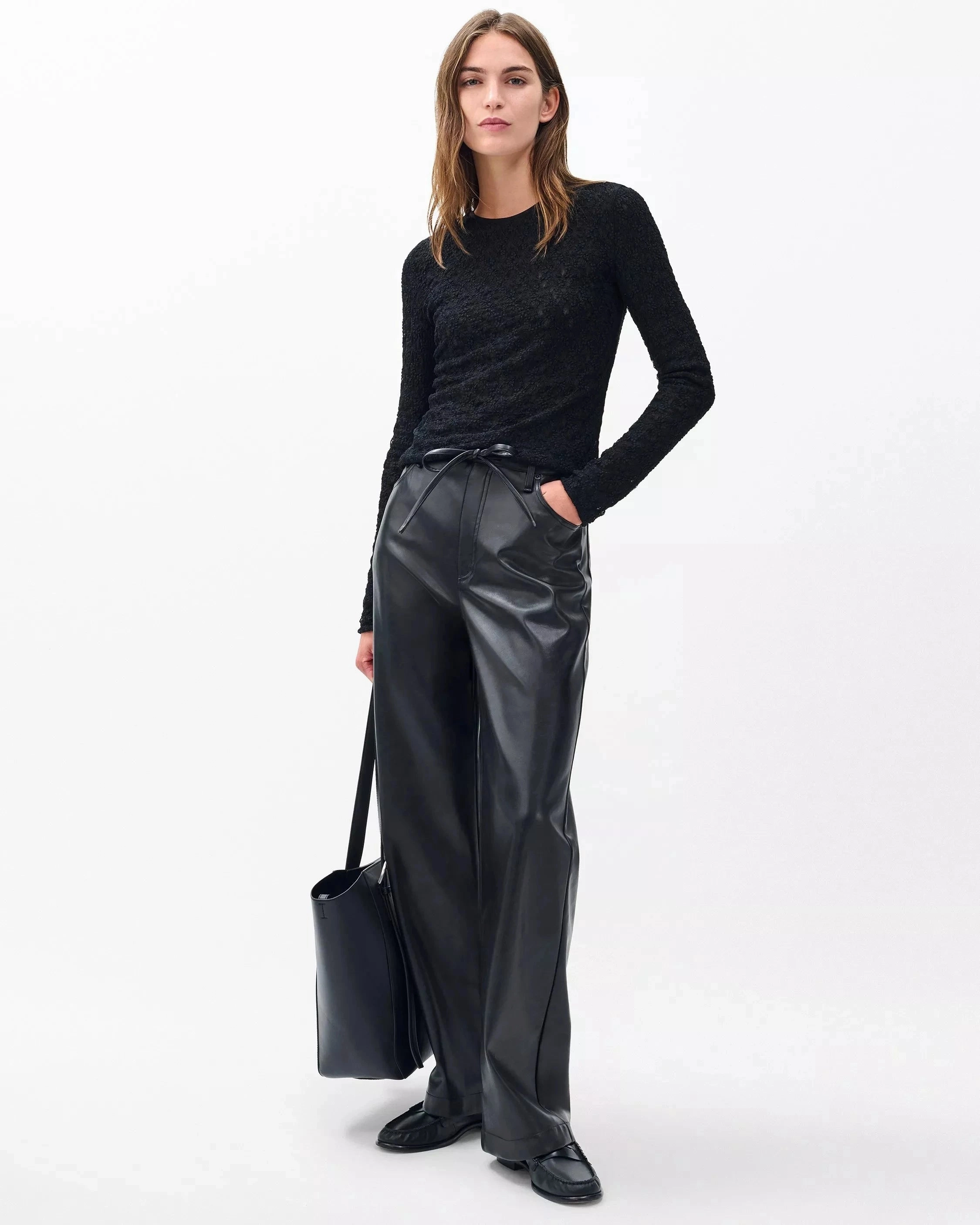 Ellie Lace Tee Black Raw Edge Finish UltravioletProtectionFabric