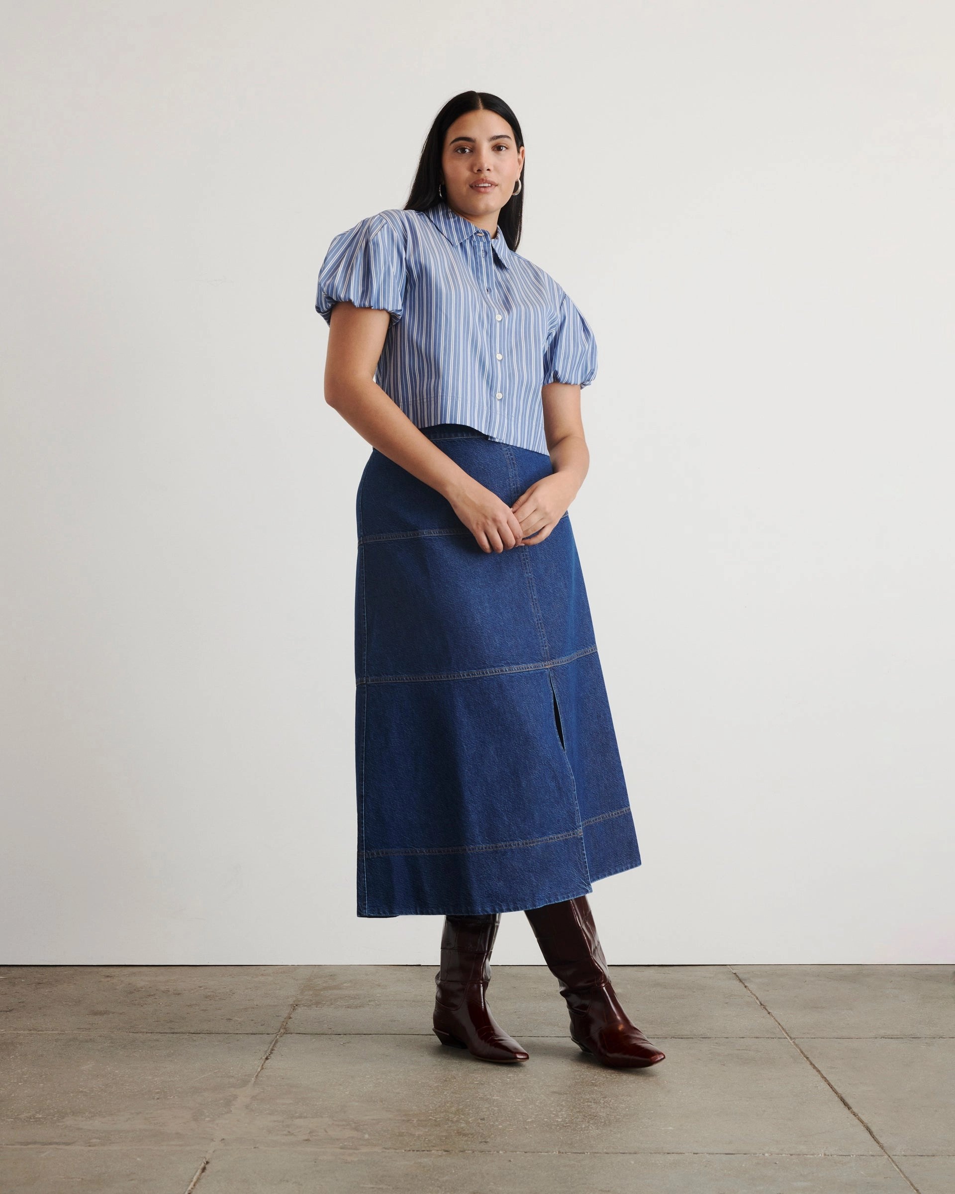 Elza Top Yarn Dyed Pattern Cloth Easy to Wear