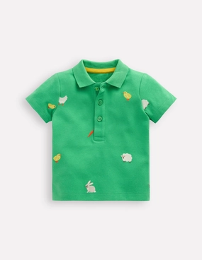 Adaptive Fit Technology Embroidered Polo-Aloe Green