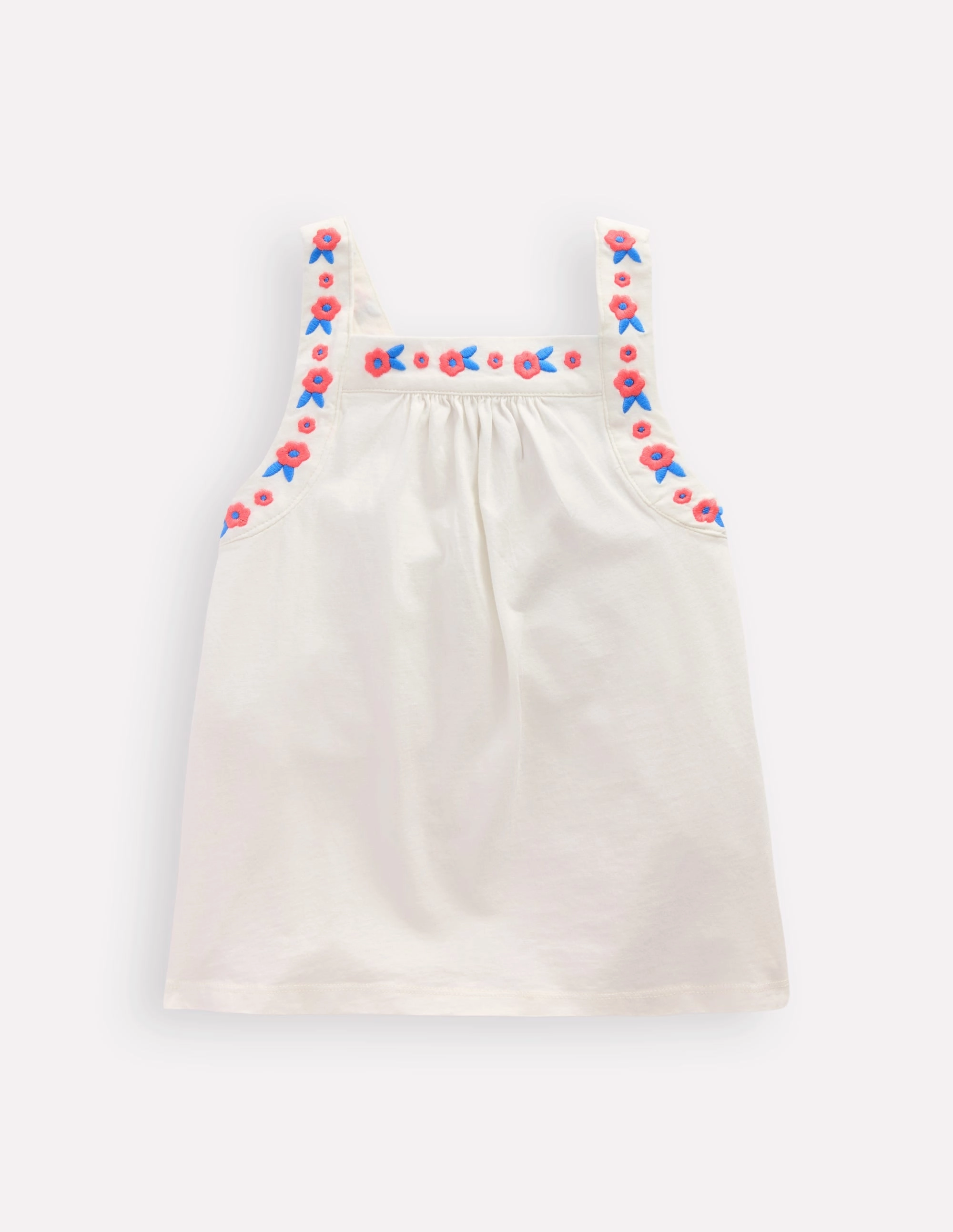 Embroidered Sleeveless Top-Soft Ivory Daily Wear