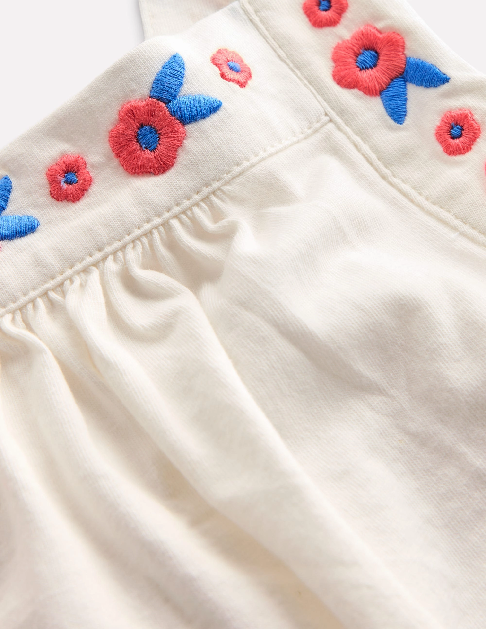 Embroidered Sleeveless Top-Soft Ivory FrictionResistant Trim Winter Layer