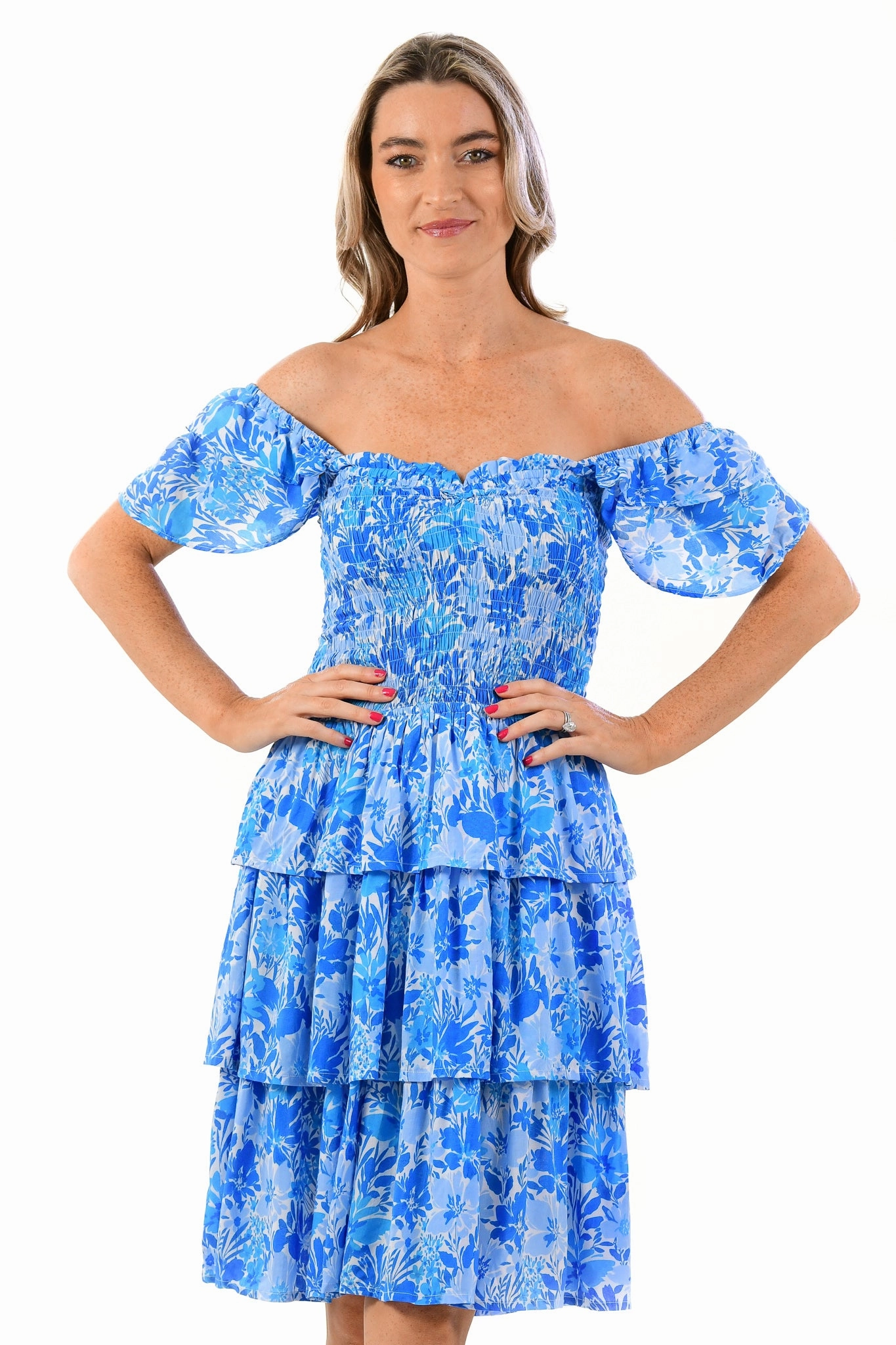 Polished Form Emily Dress / Cyan Blue