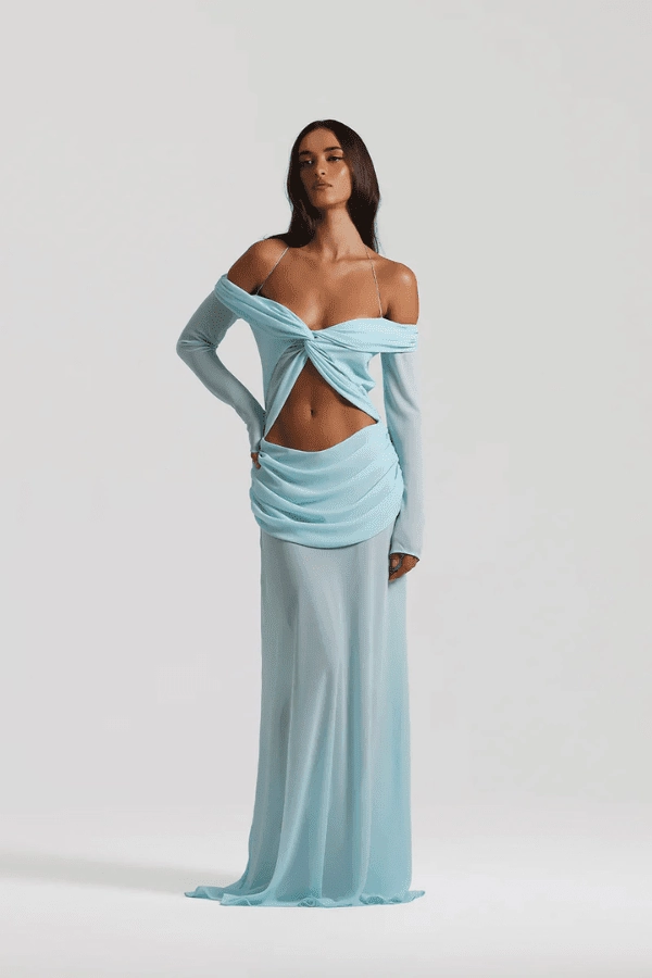 Trendy Wear Sustainable-Lining Emily Gown Baby Blue