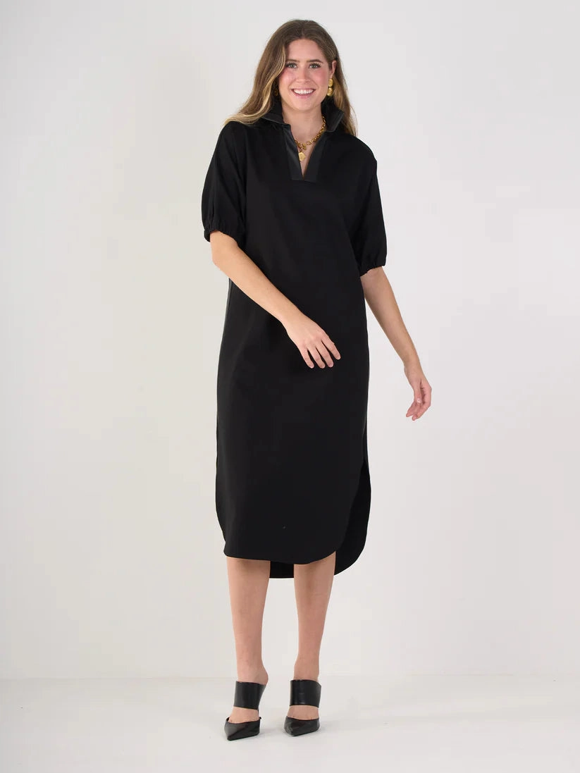 Emily Mccarthy Poppy Caftan in Black Ponte Effortless Comfort Urban Look