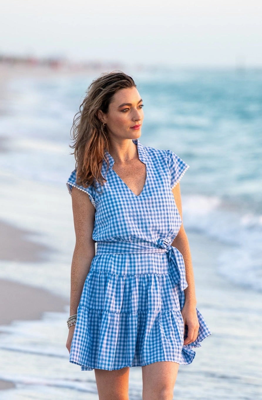 Emma Dress / Blue Gingham Charming Design