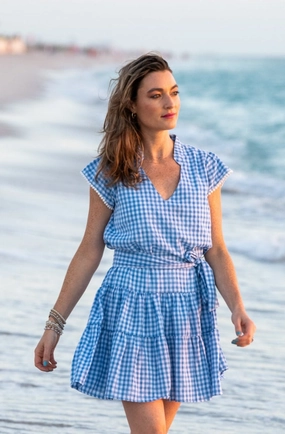 Emma Dress / Blue Gingham Timeless slip dress Waist Seam