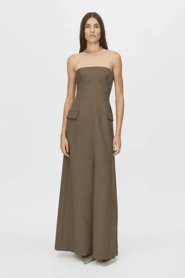 Emmett Dress Coffee Midi-Length