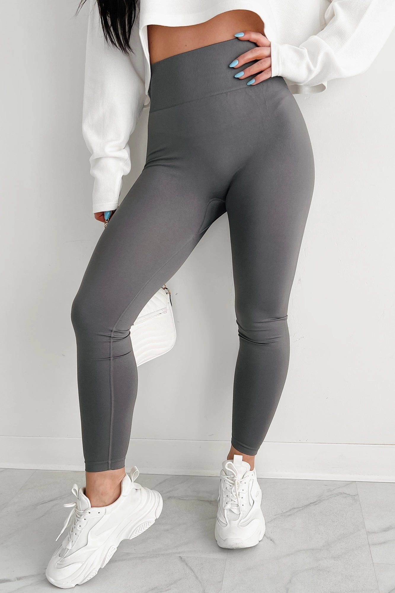 Morning Jog Shape Retain Endless Motion Seamless High Rise Leggings (Cool Grey)