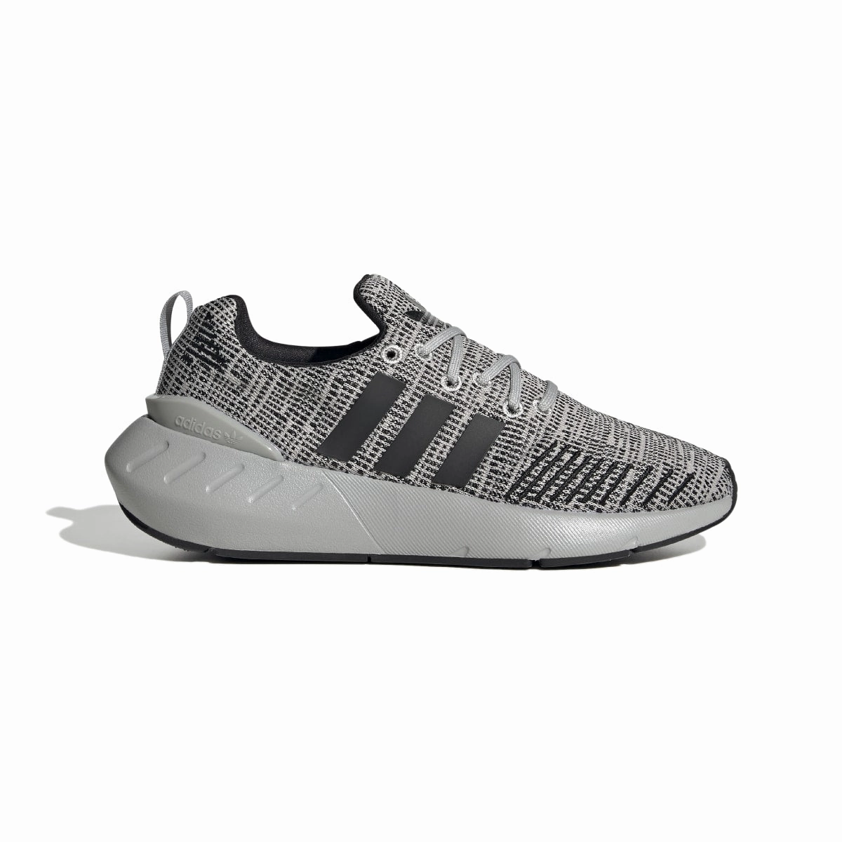 ADIDAS GZ1555 SWIFT RUN 22 JR'S (Medium) Grey/Black/Grey Mesh Running Shoes Storm Proof Bold Neon