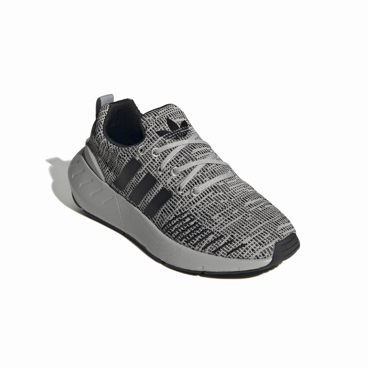 Soft Interior Stable construction ADIDAS GZ1555 SWIFT RUN 22 JR'S (Medium) Grey/Black/Grey Mesh Running Shoes