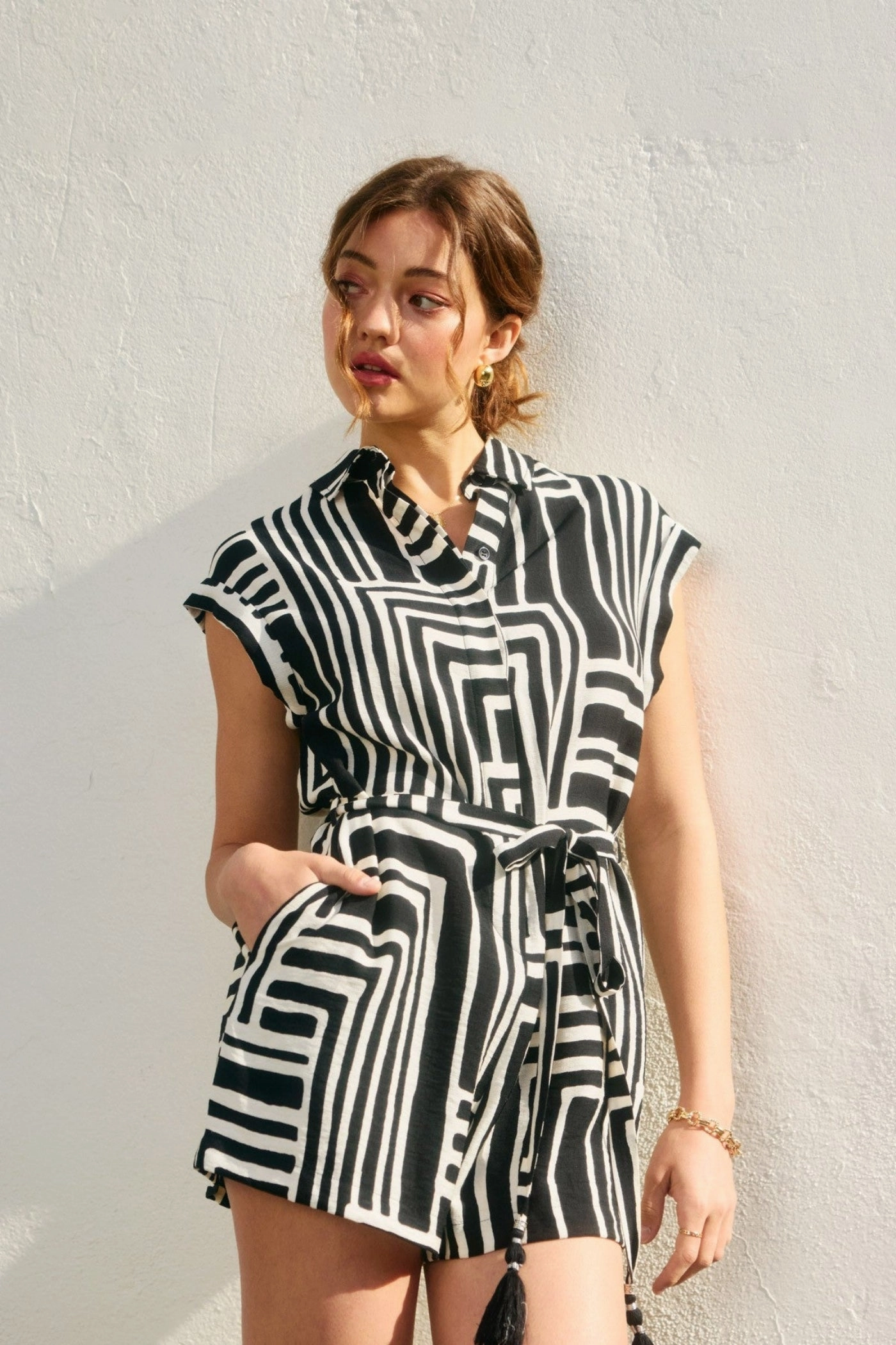 Shopping Stylish AISLINN BUTTON DOWN ROMPER