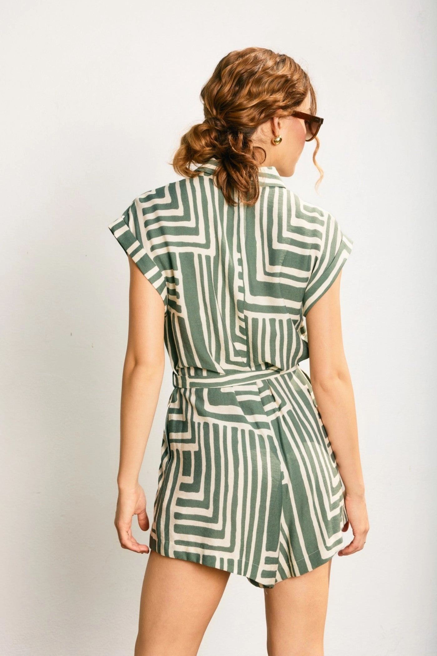 AISLINN BUTTON DOWN ROMPER Outdoor Office Casual Outdoor