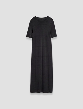 Grid Viscose Knitted Dress Minimal Tone Shine Skin