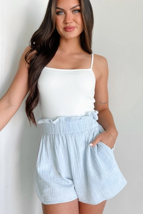 NonIrritating Seams UV Protective Layer Everyday Joy Ribbed Cami Bodysuit (Off White)