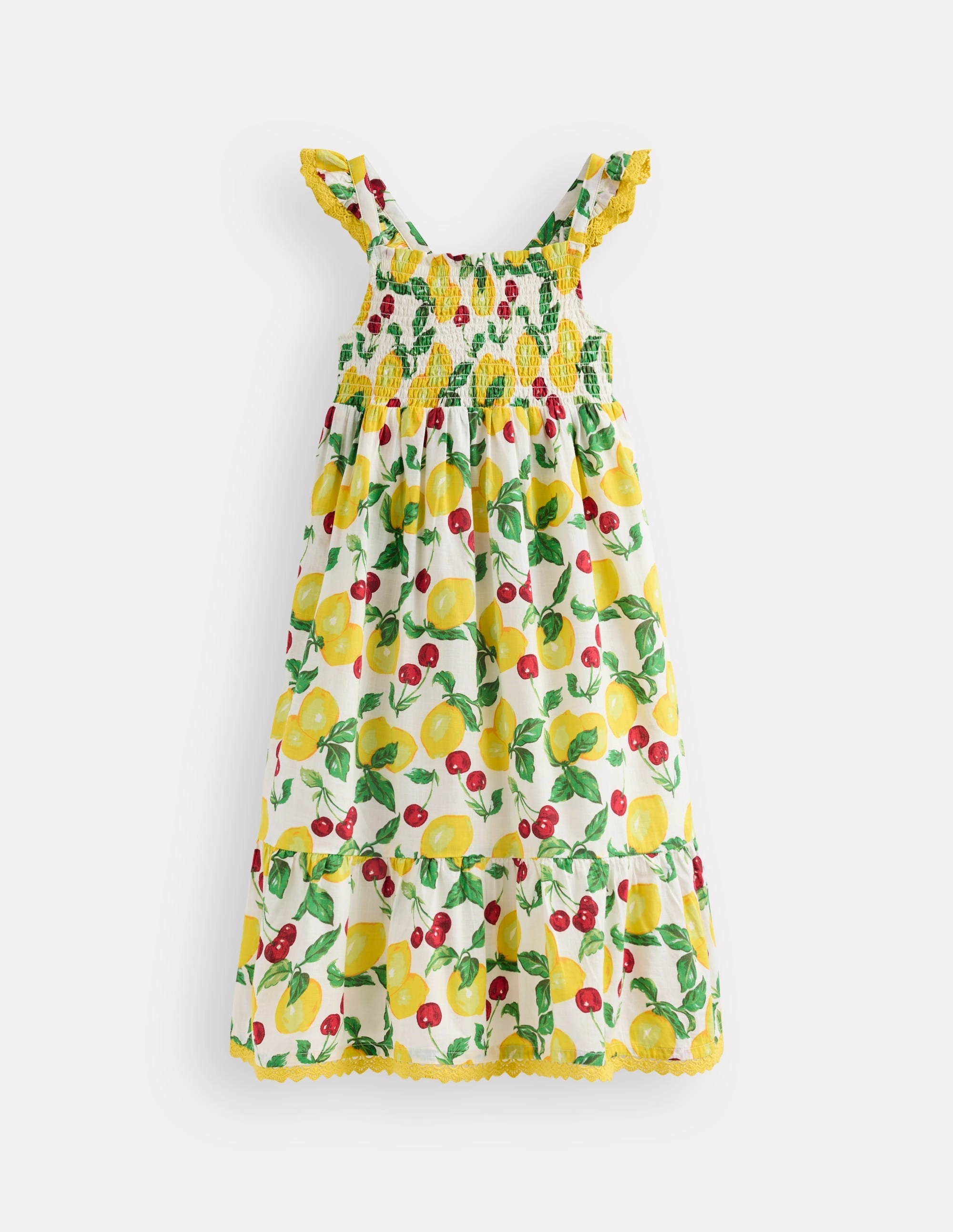 Luella Frill Maxi Sundress-Ivory Lemons and Cherries Modern Motion Fashionable Cut