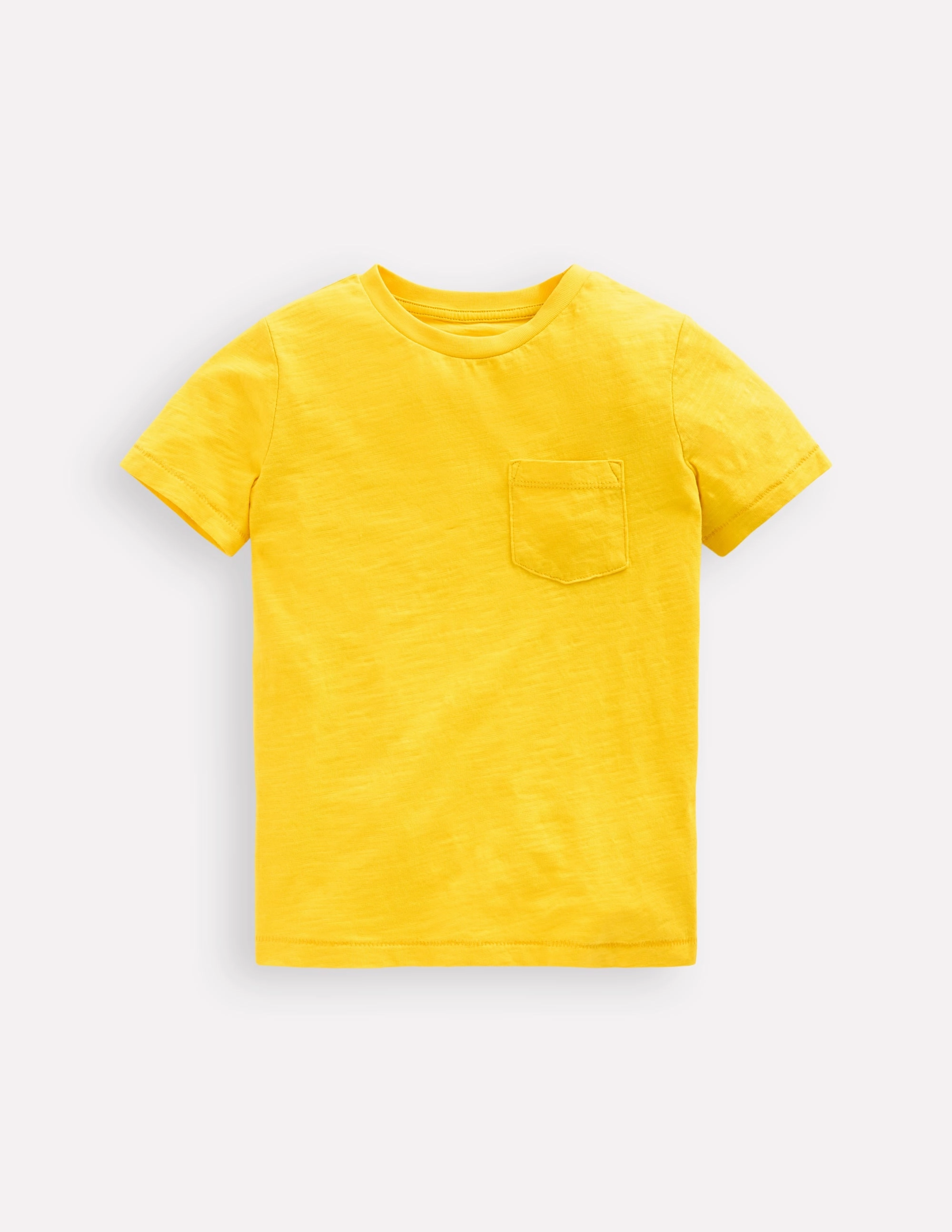 Interlock Stitch Detail Everyday Short Sleeve T-Shirt-Pineapple Yellow