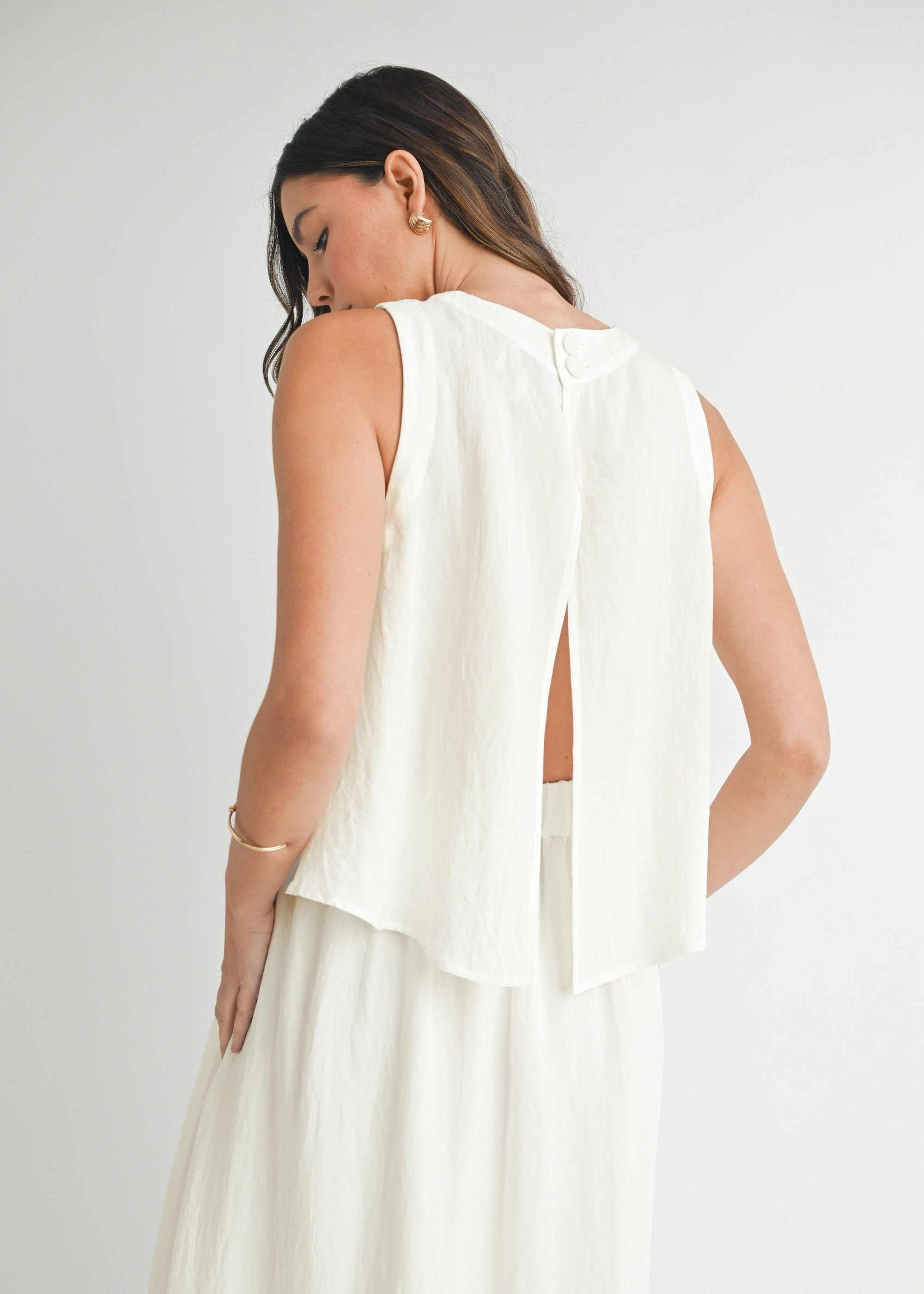 Antistatic NonIrritatingStitching MARY WRINKLED FABRIC SWING TOP