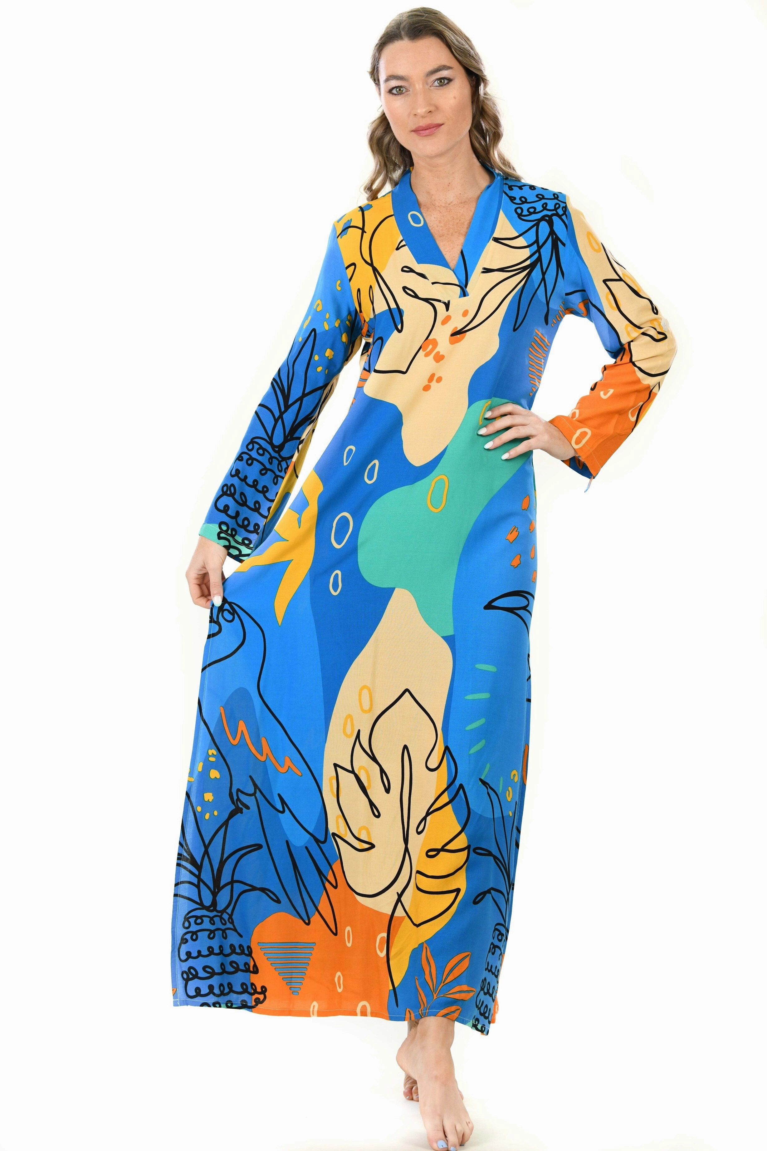 Exuma Kaftan / Blue Toucan Gentle Flow One-Shoulder